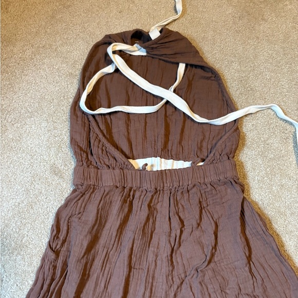 Free People Brown Wide-Leg Jumpsuit - Picture 4 of 6